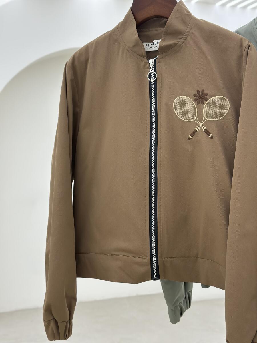 بامبر گلدوزی شده طرح تنیسی آستردار pd226-15