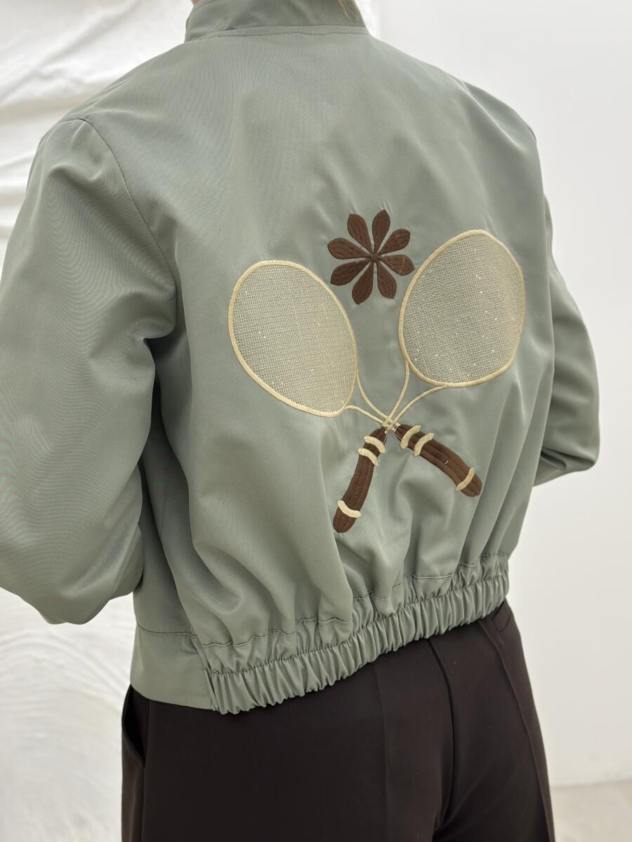 بامبر گلدوزی شده طرح تنیسی آستردار pd226-15