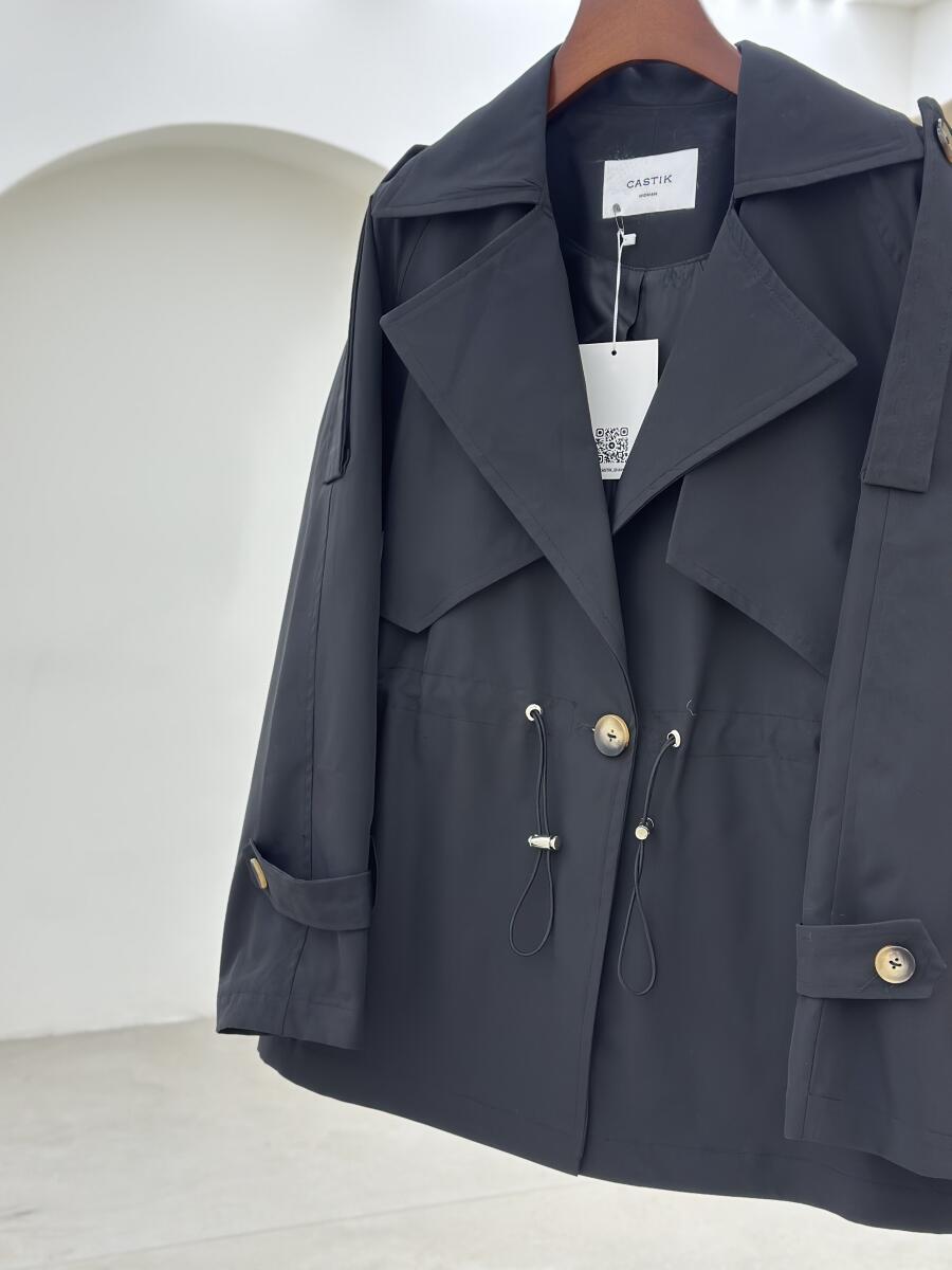 بارانی تک دکمه کمرگتر آستردار pd236-6