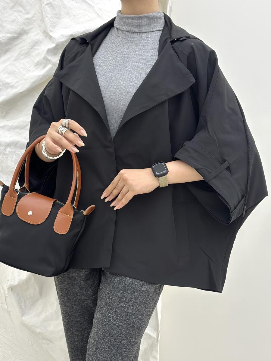 بارانی طرح شنلی کتان کلاه دار آستردار pd235-5