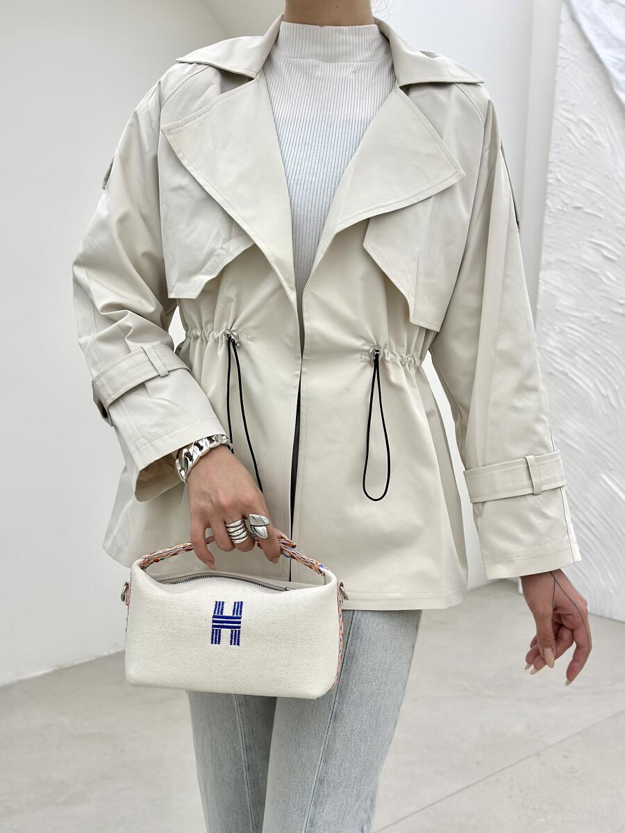 بارانی یقه طرح دوبل کمرگتر آستردار pd234-8