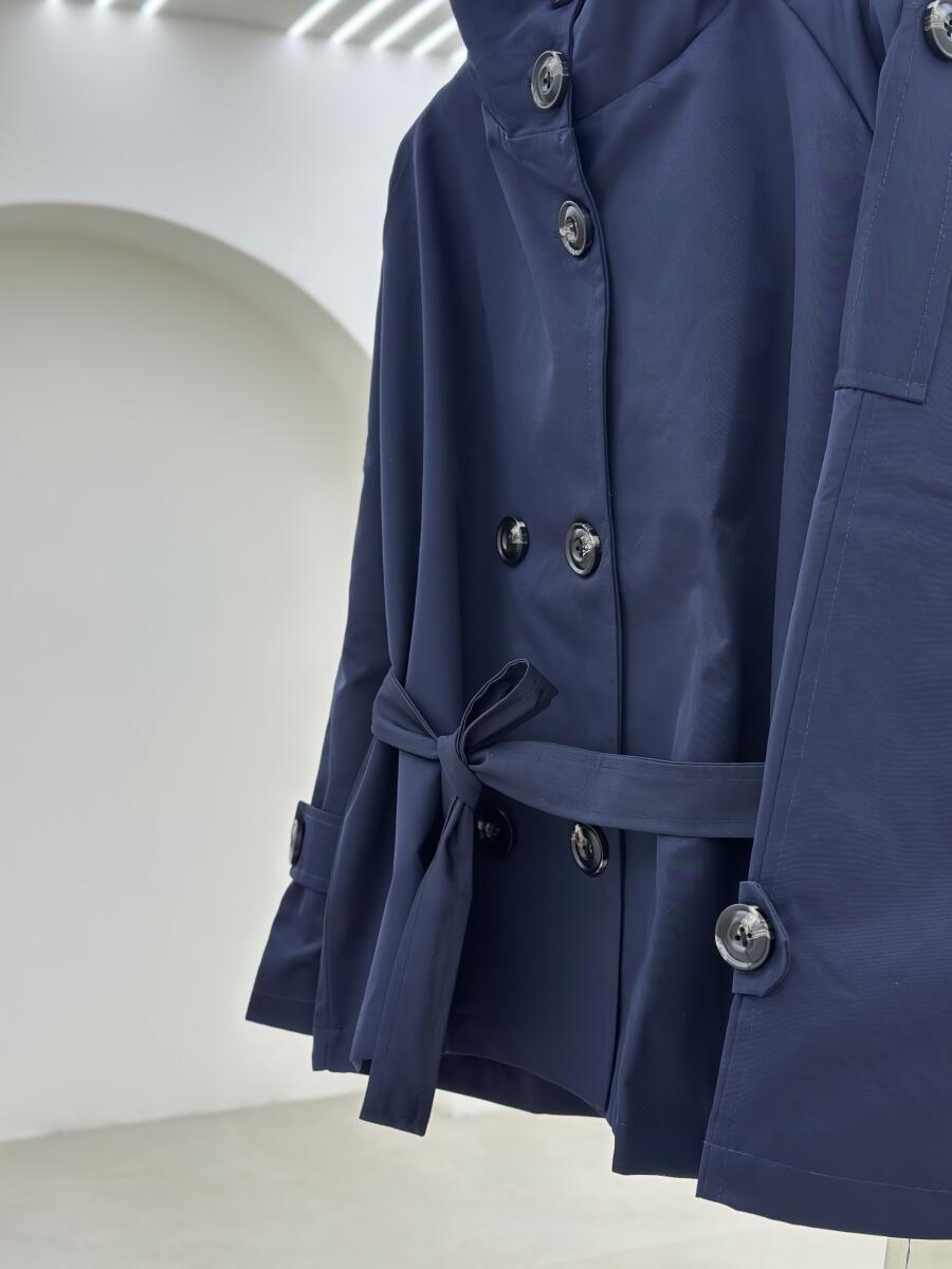 بارانی کتان یقه ایستاده آستین پاگون درا آستردار pd245-3