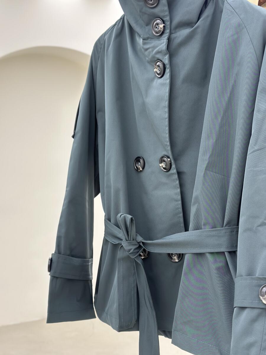 بارانی کتان یقه ایستاده آستین پاگون درا آستردار pd245-3