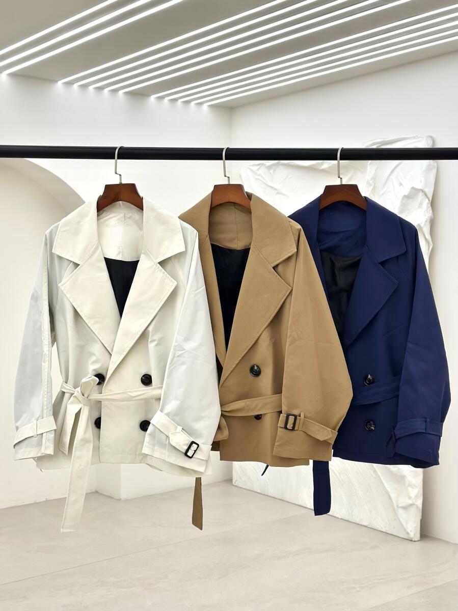 بارانی یقه انگلیسی 4 دکمه کمربنددار آستردار pd243-8