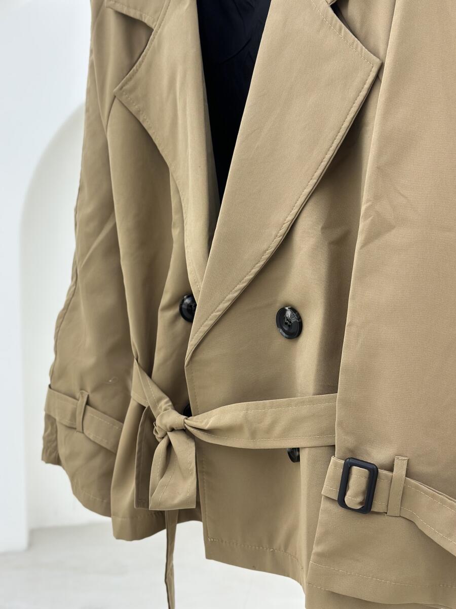 بارانی یقه انگلیسی 4 دکمه کمربنددار آستردار pd243-8