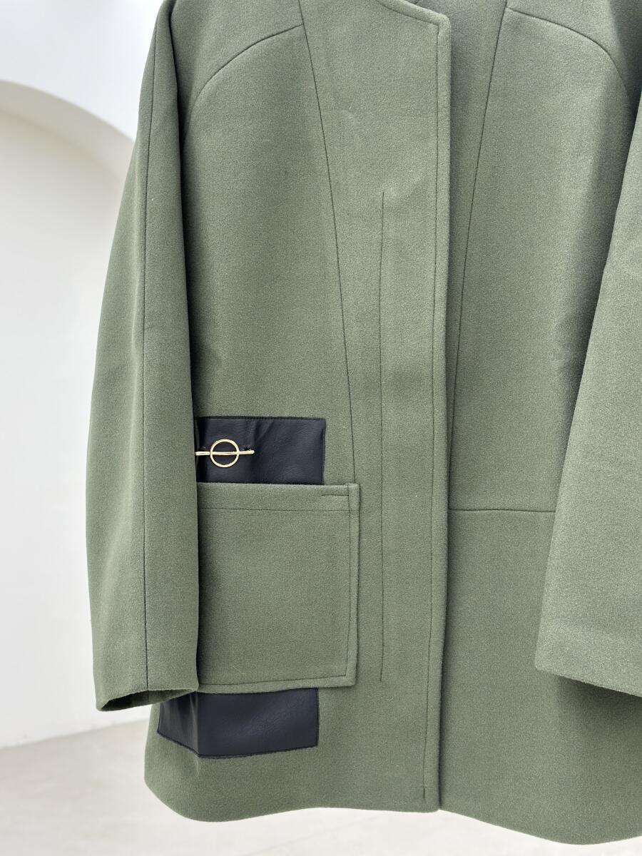 پالتو فوتر اورسایز خرج کار چرم آستردار pd240-16