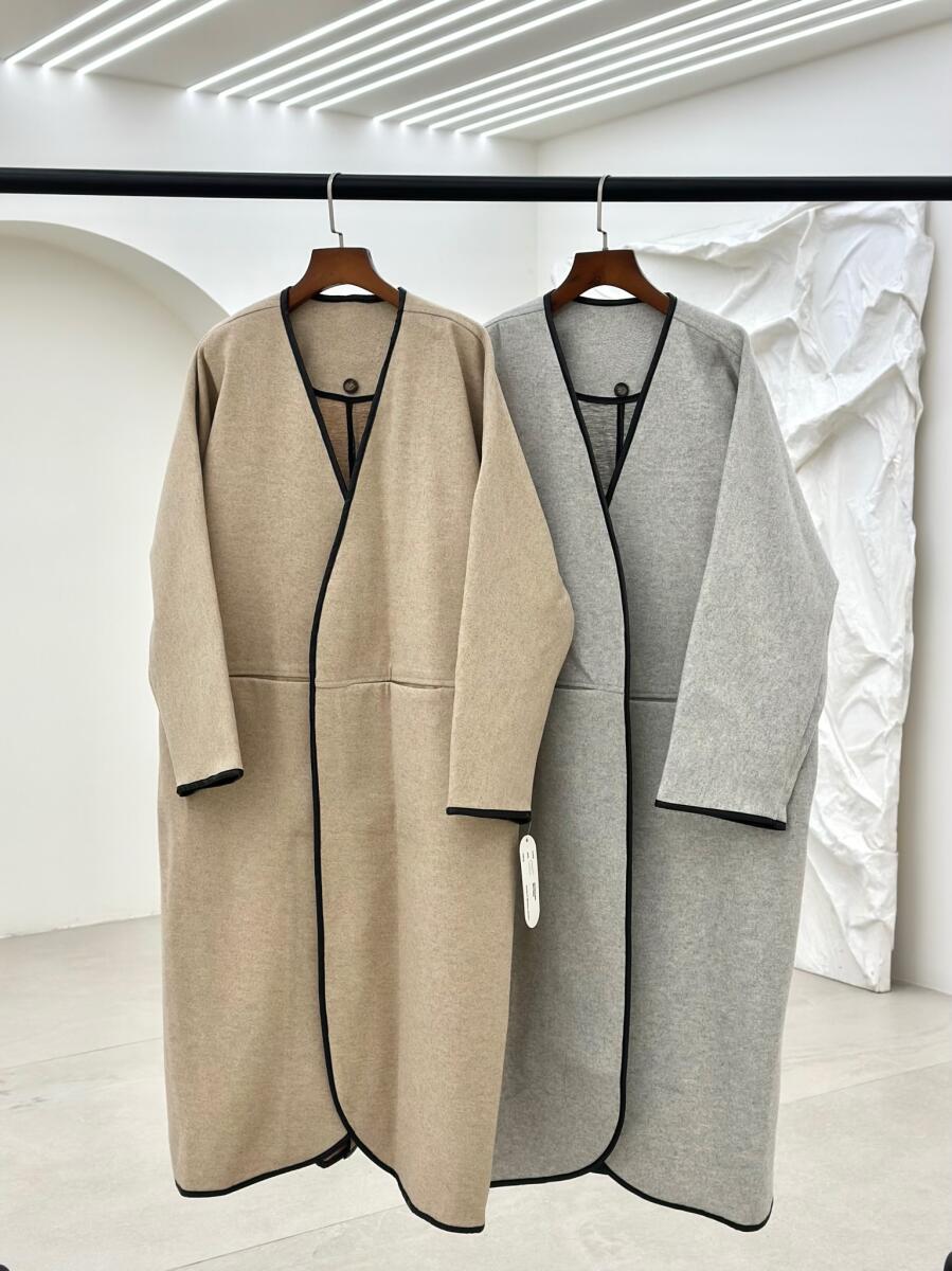 پالتو موهر نواردوزی شده چرم جیب خطی pd247-16