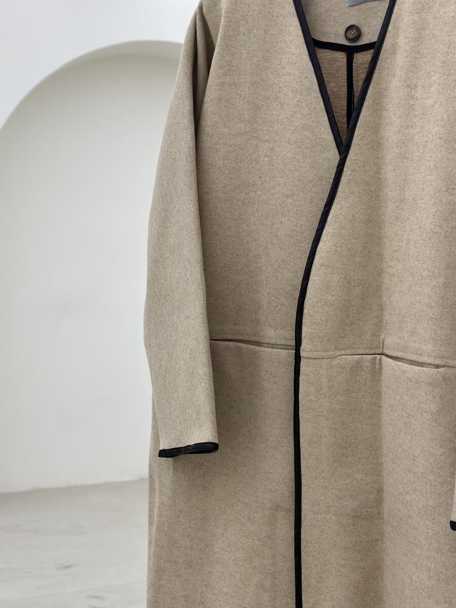 پالتو موهر نواردوزی شده چرم جیب خطی pd247-16