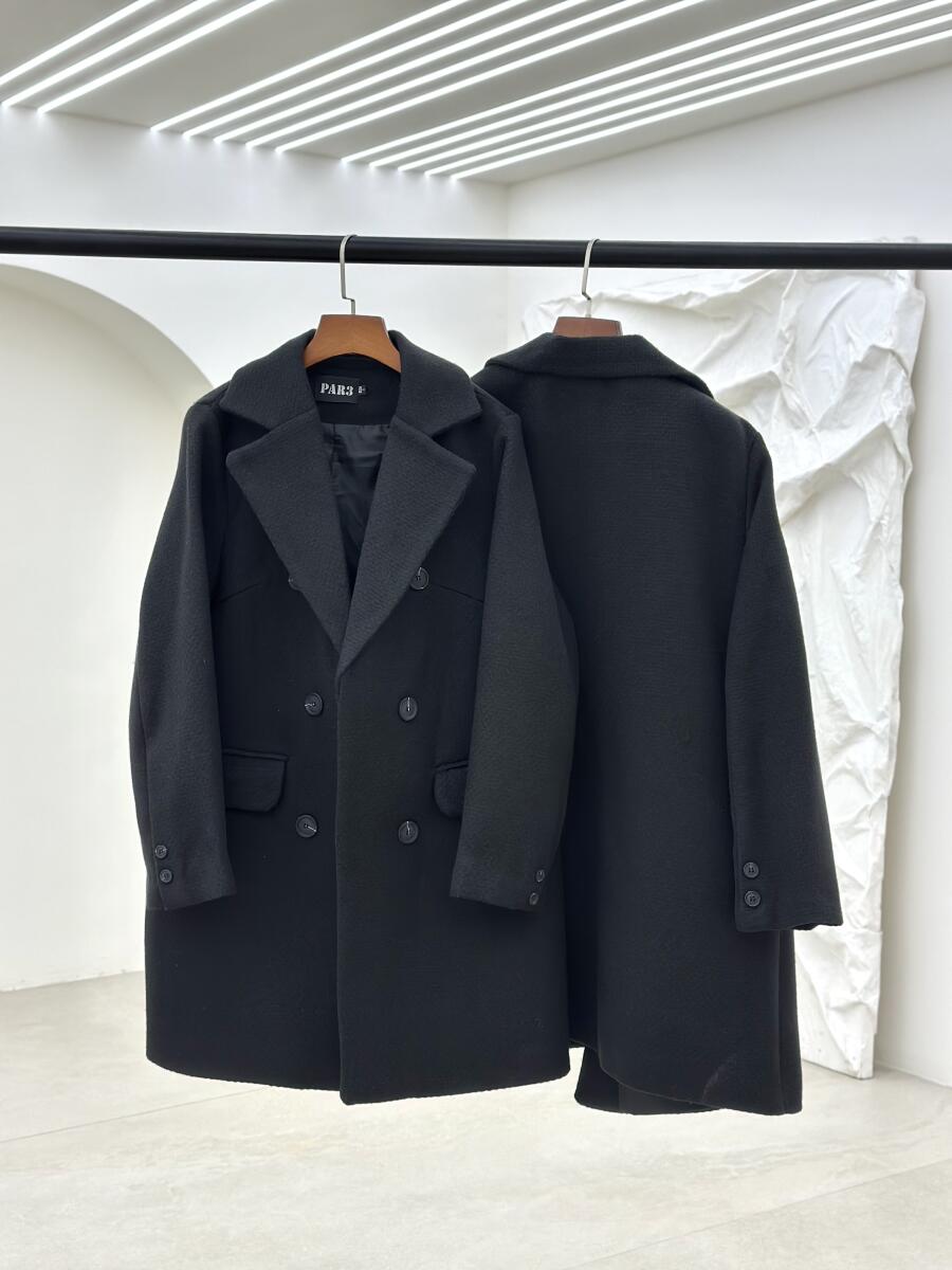 پالتو میدی طرح بافت یقه انگلیسی 6دکمه آستردار pd249-16