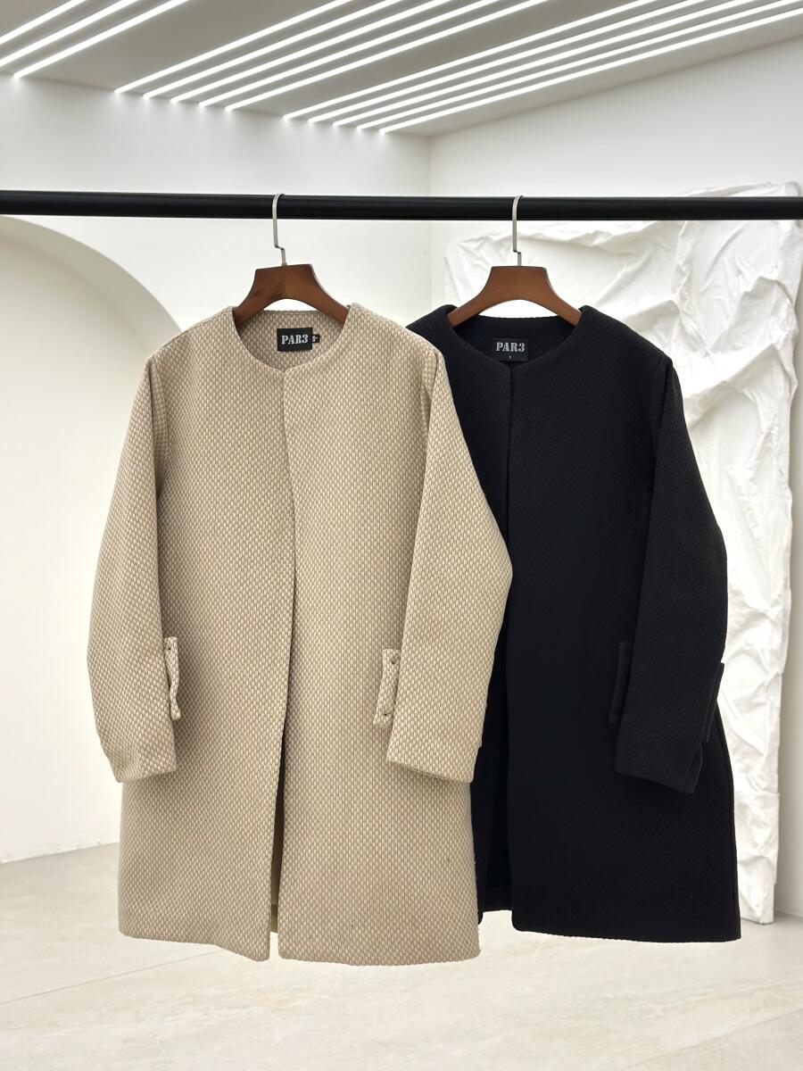 پالتو طرح بافت درشت آستین 2دکمه آستردار pd250-5