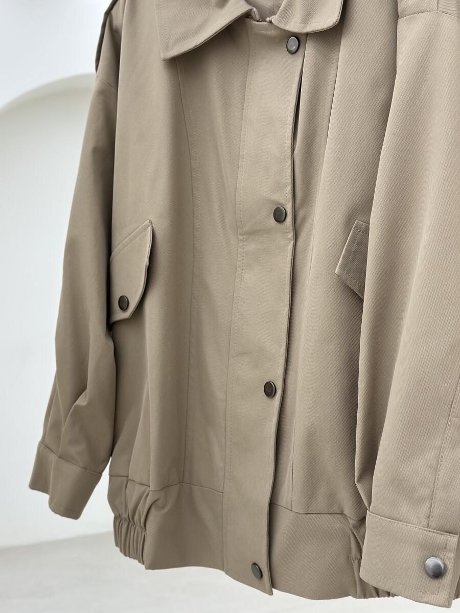 کاپشن اسپرت پاییزه کتان کج راه دکمه دار آستردار pd253-7