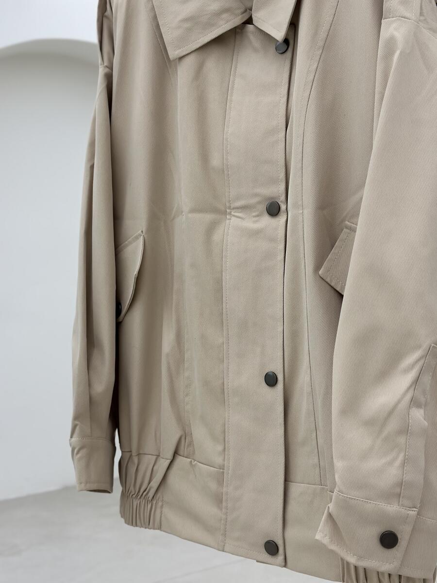 کاپشن اسپرت پاییزه کتان کج راه دکمه دار آستردار pd253-7