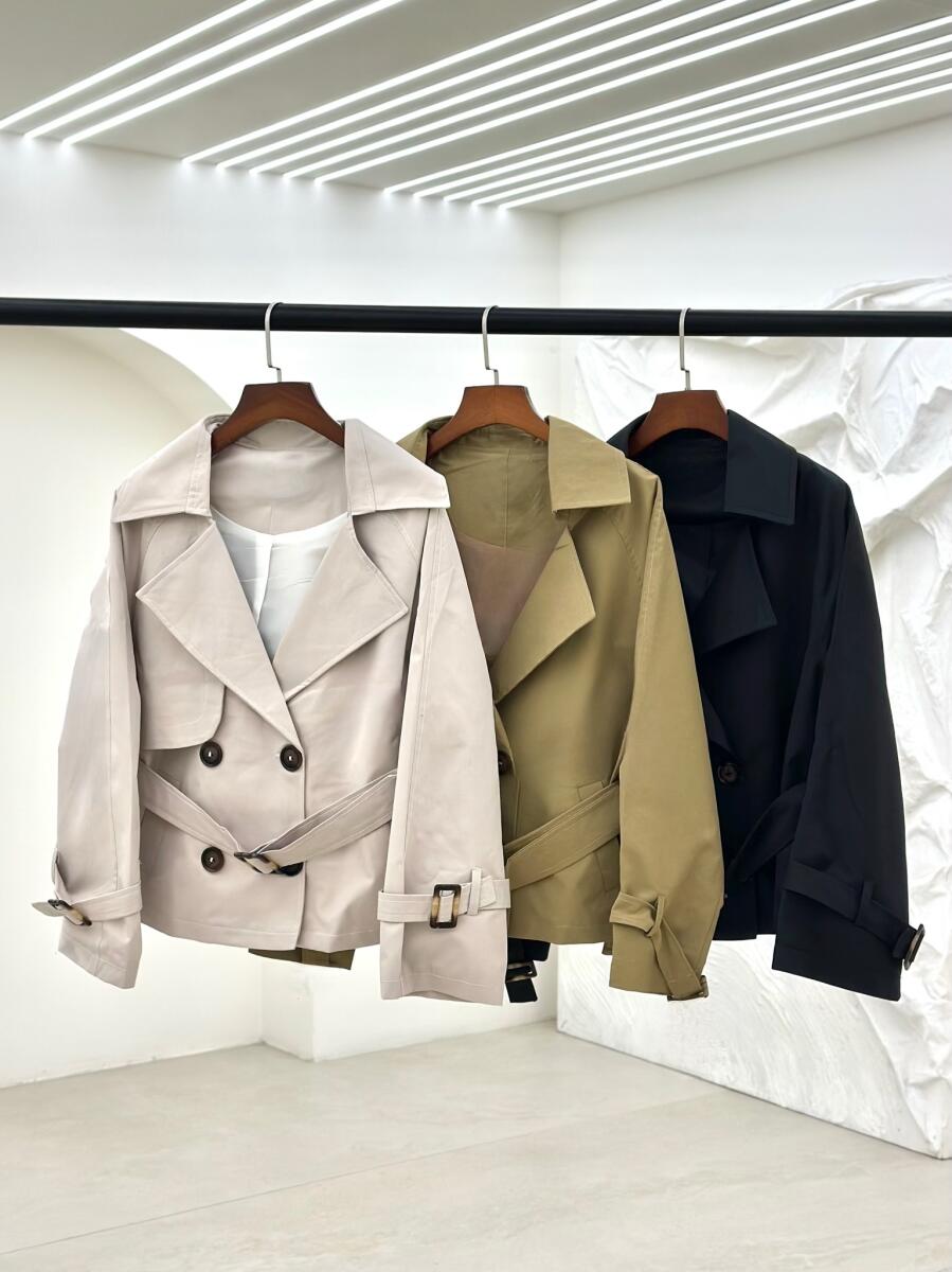 ترنچ کت 4دکمه کمربنددار آستردار pd254-6