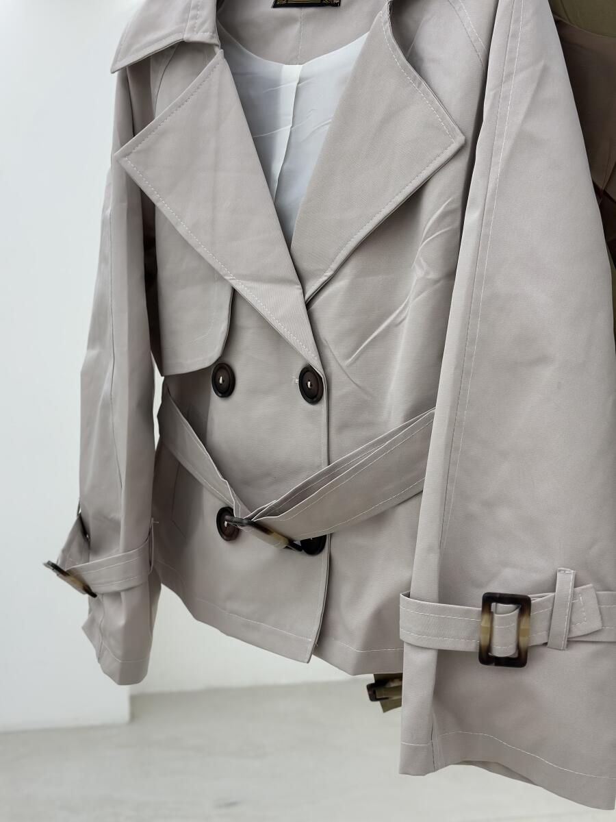 ترنچ کت 4دکمه کمربنددار آستردار pd254-6