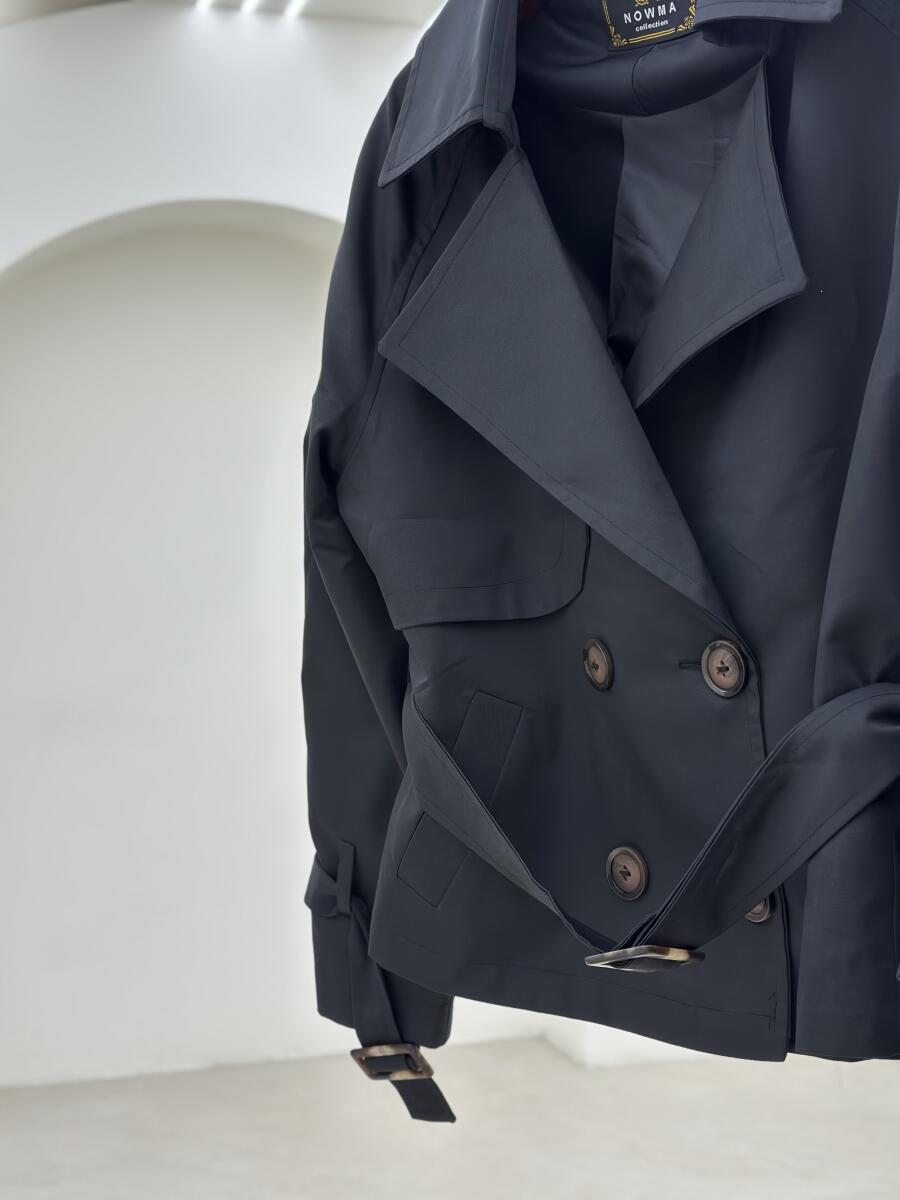 ترنچ کت 4دکمه کمربنددار آستردار pd254-6