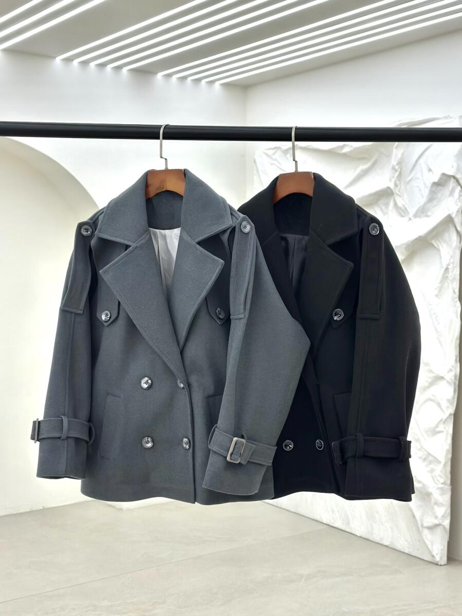 پالتو فوتر کتی 4دکمه آستین کمربندی آستردار pd256-9