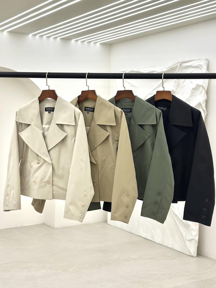 ترنچ کت سانتانا یقه انگلیسی 4دکمه آستردار pd161-3