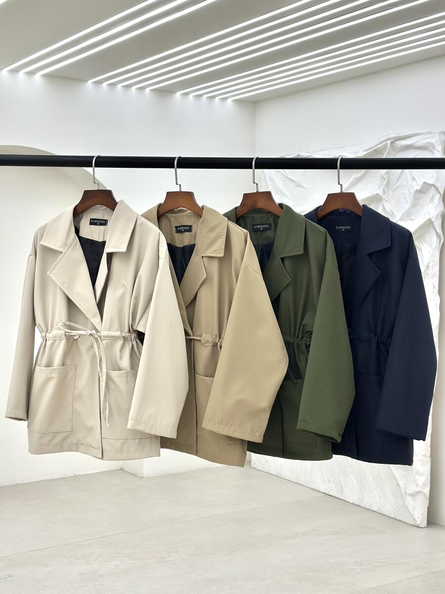 بارانی کتی 2دکمه کمرگتر آستردار pd194-6