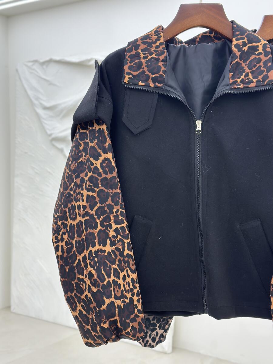 بامبر موهر آستین طرح پلنگی آستردار pd260-9