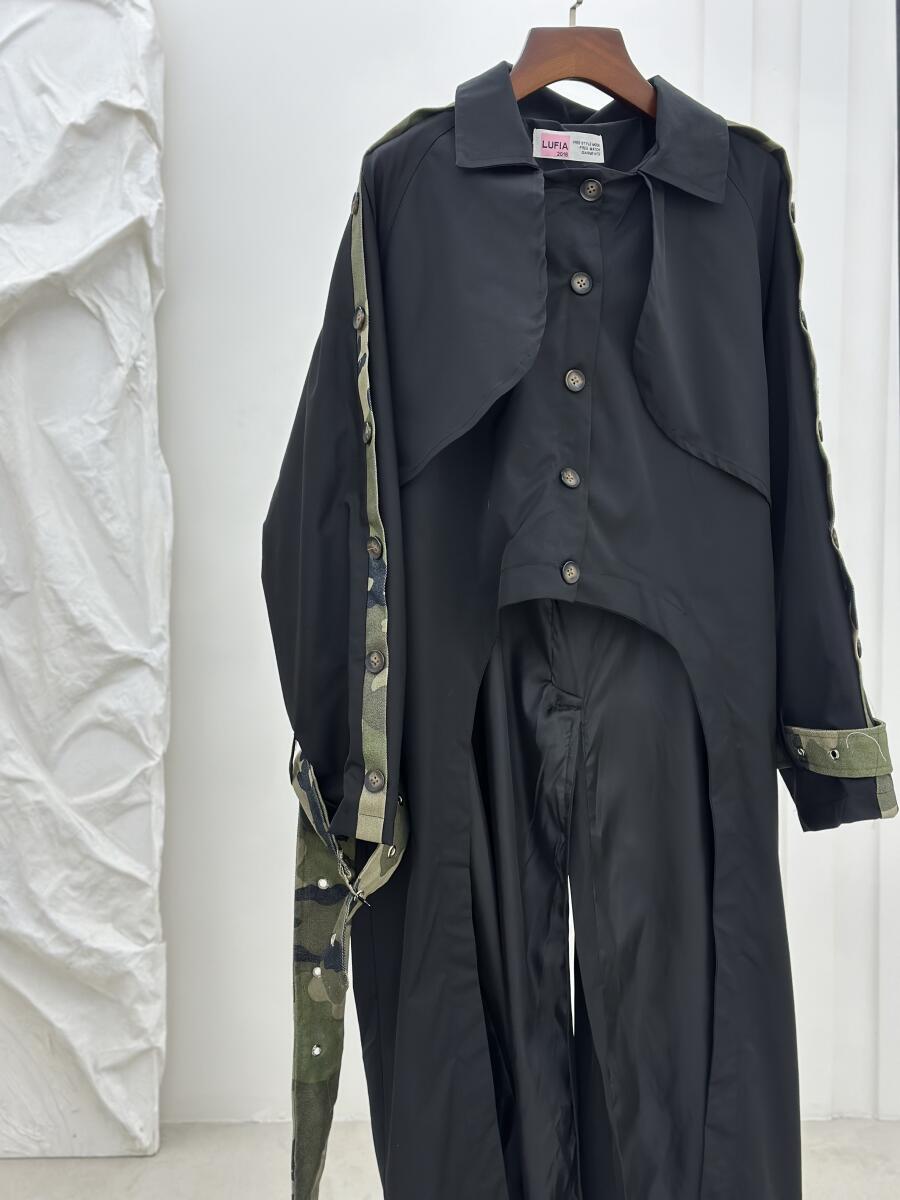 بارانی طرح مزونی آستین کمربندی آستردار pd246-9