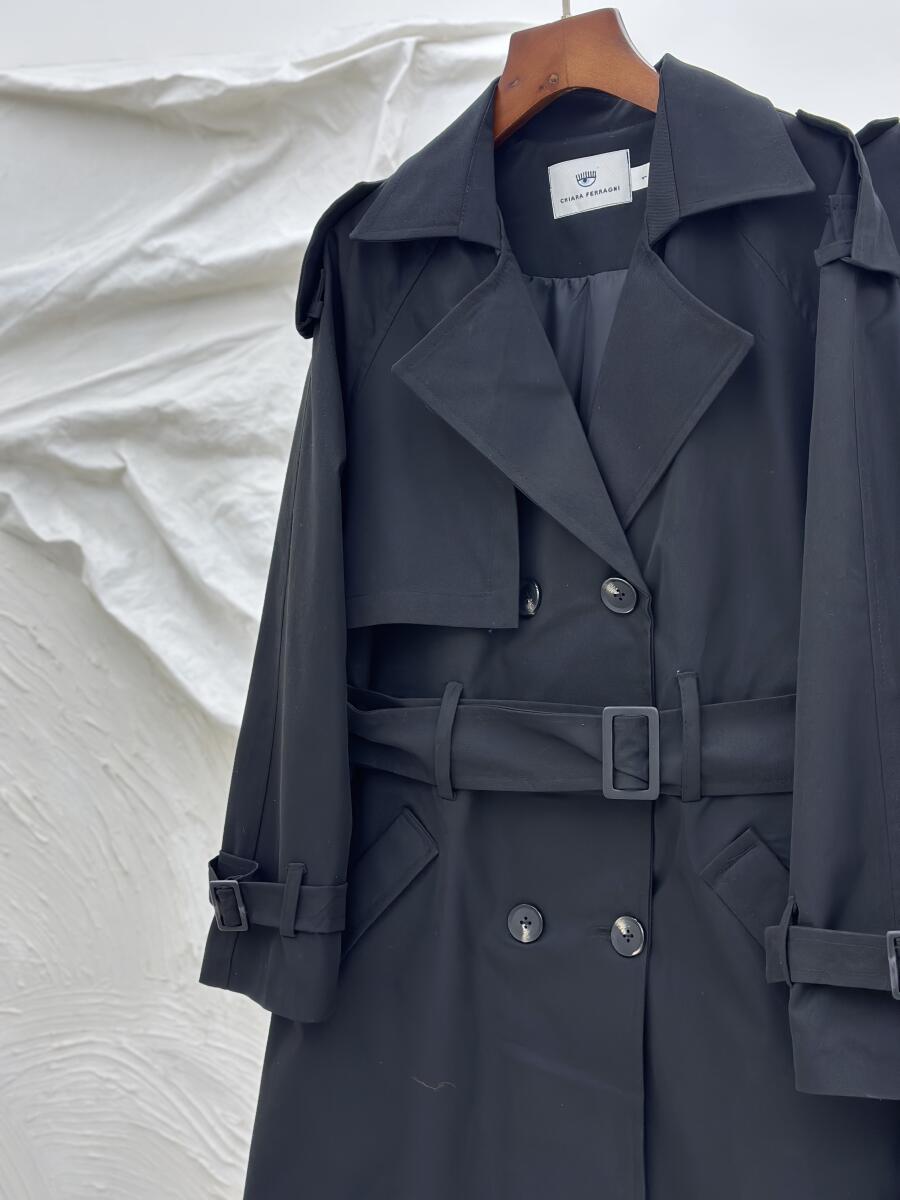 بارانی کتان کج راه یقه دوبل آستردار pd271-2