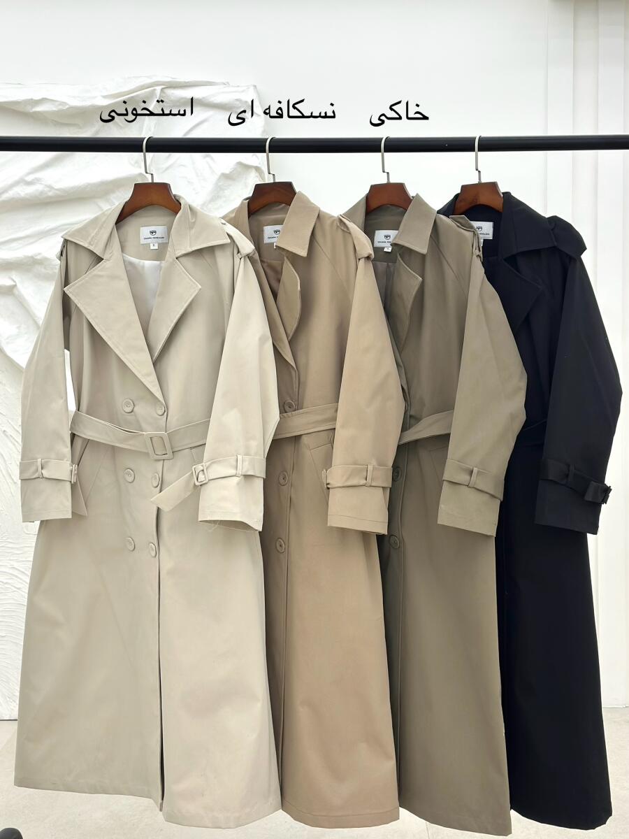 بارانی کلاسیک کتان کج راه آستین کمربندی آستردار pd269-9