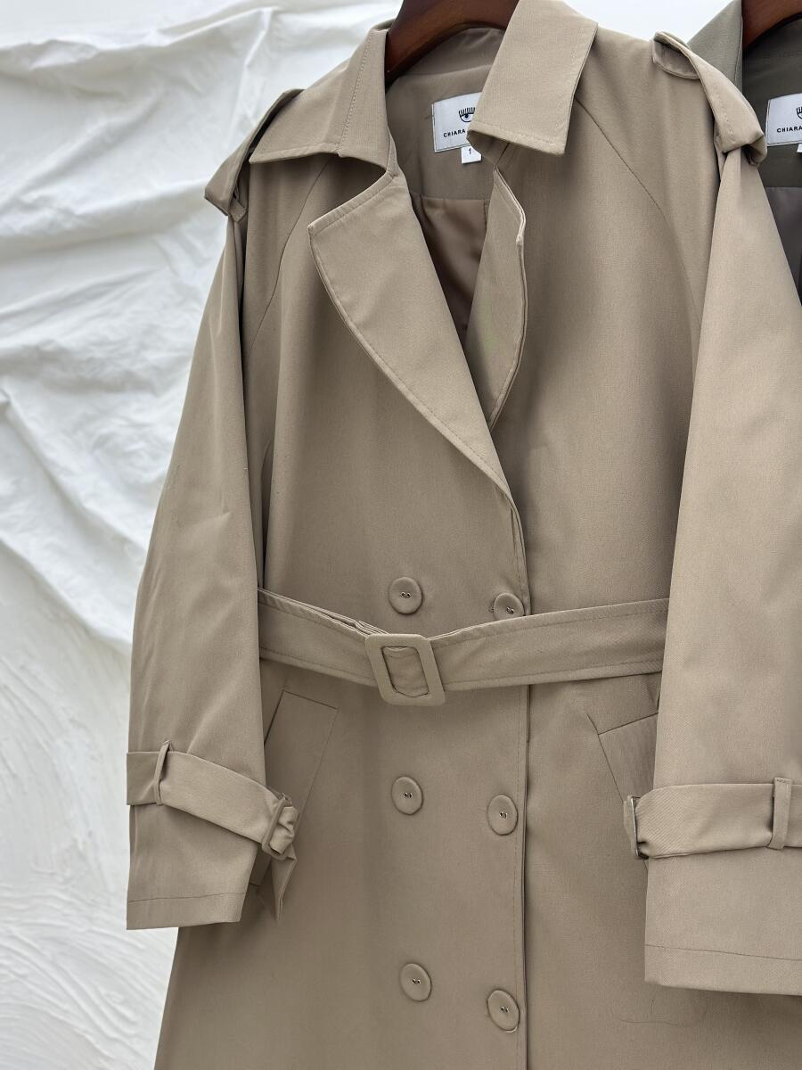 بارانی کلاسیک کتان کج راه آستین کمربندی آستردار pd269-9