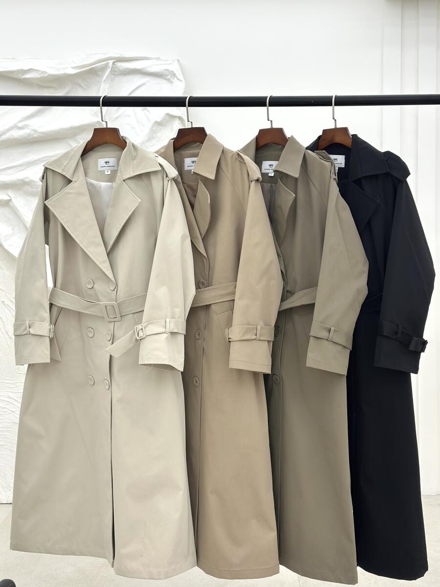 بارانی کلاسیک کتان کج راه آستین کمربندی آستردار pd269-9