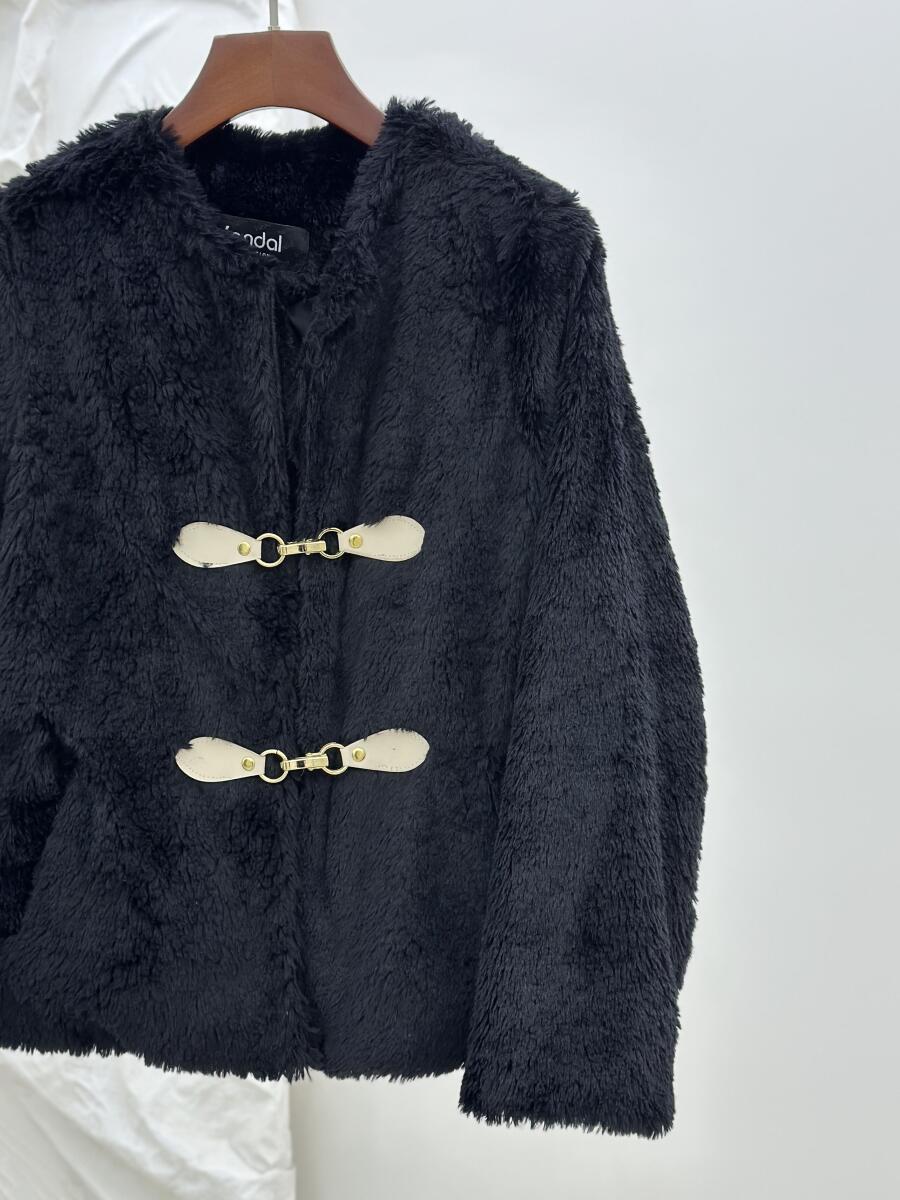 پالتو پوست کتی مزونی جلوقزن دار آستردار pd275-9