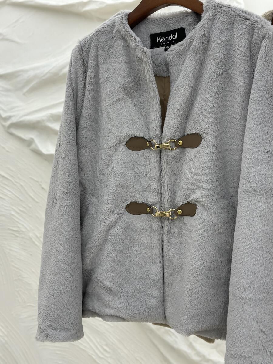 پالتو پوست کتی مزونی جلوقزن دار آستردار pd275-9