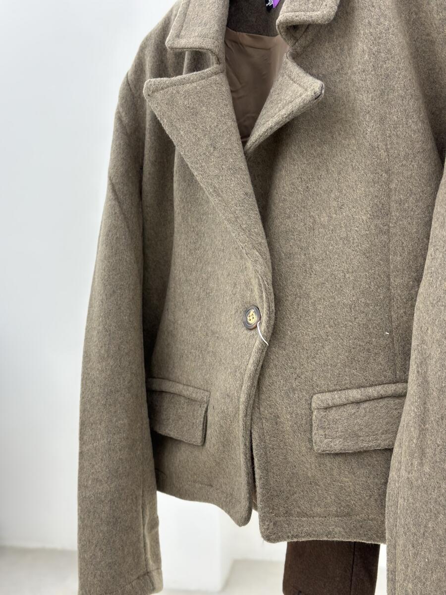 کت موهر یقه انگلیسی جیب دار آستردار pd282-9