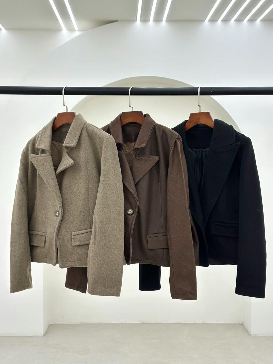 کت موهر یقه انگلیسی جیب دار آستردار pd282-9