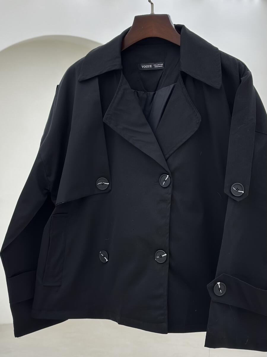 ترنچ کت آستین و سرشانه پاگون دار آستردار pd292-1