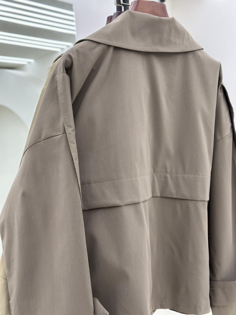 ترنچ کت آستین و سرشانه پاگون دار آستردار pd292-1