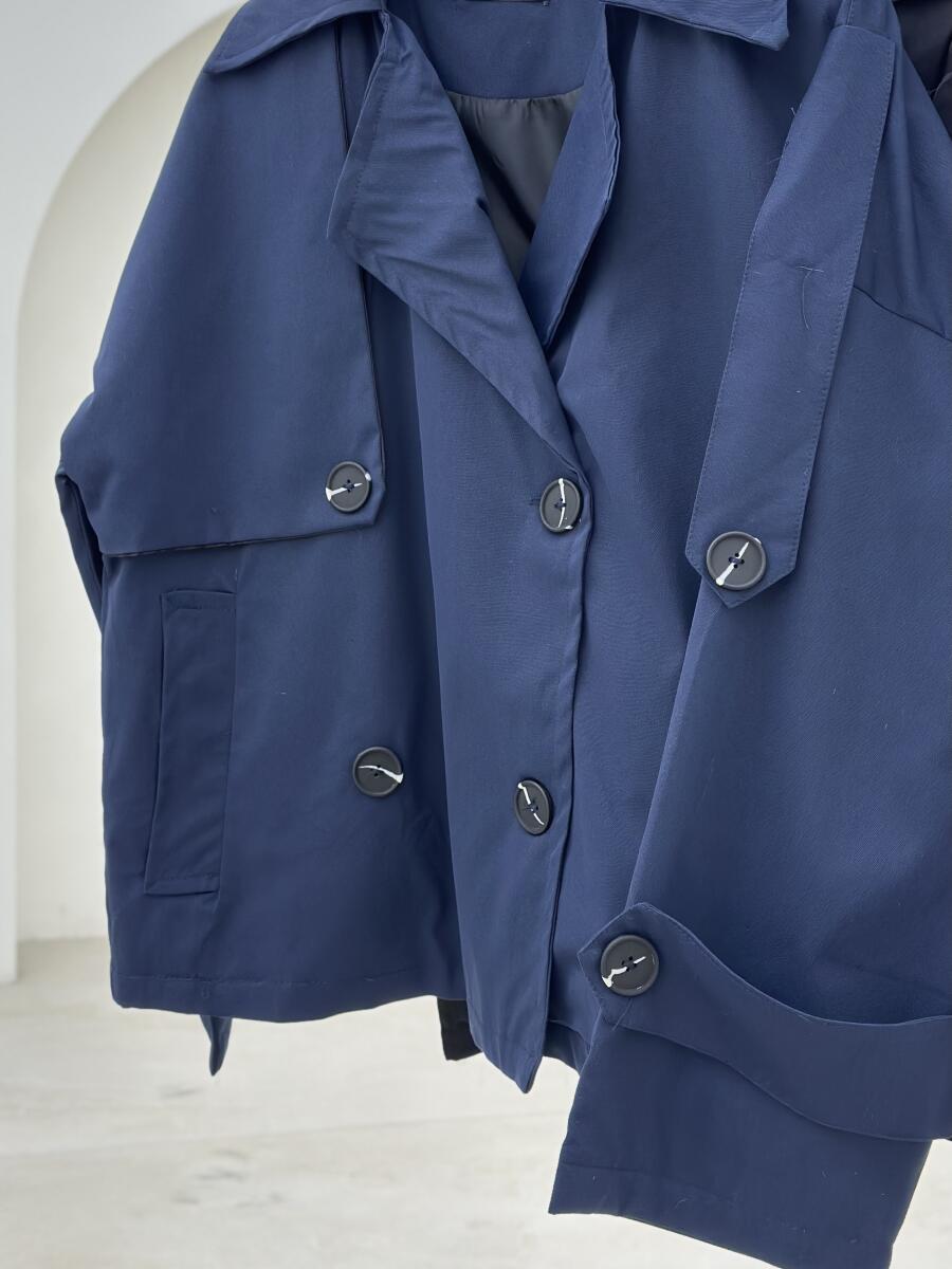 ترنچ کت آستین و سرشانه پاگون دار آستردار pd292-1