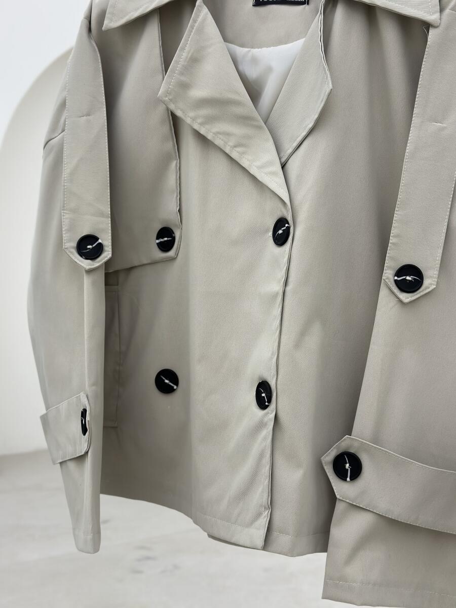 ترنچ کت آستین و سرشانه پاگون دار آستردار pd292-1