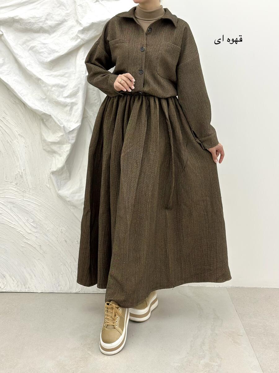 ست 2تیکه شکت و دامن طرح بافت pd297-3