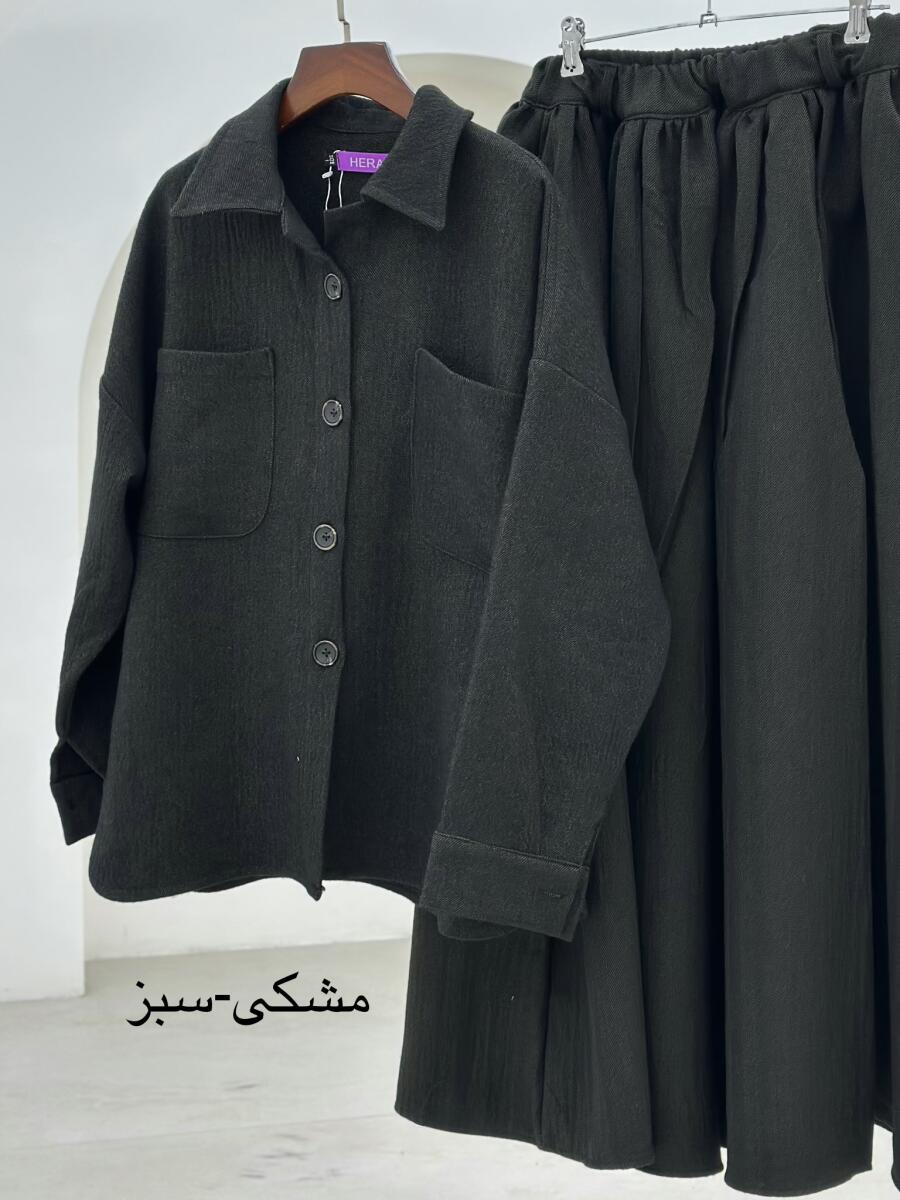 ست 2تیکه شکت و دامن طرح بافت pd297-3