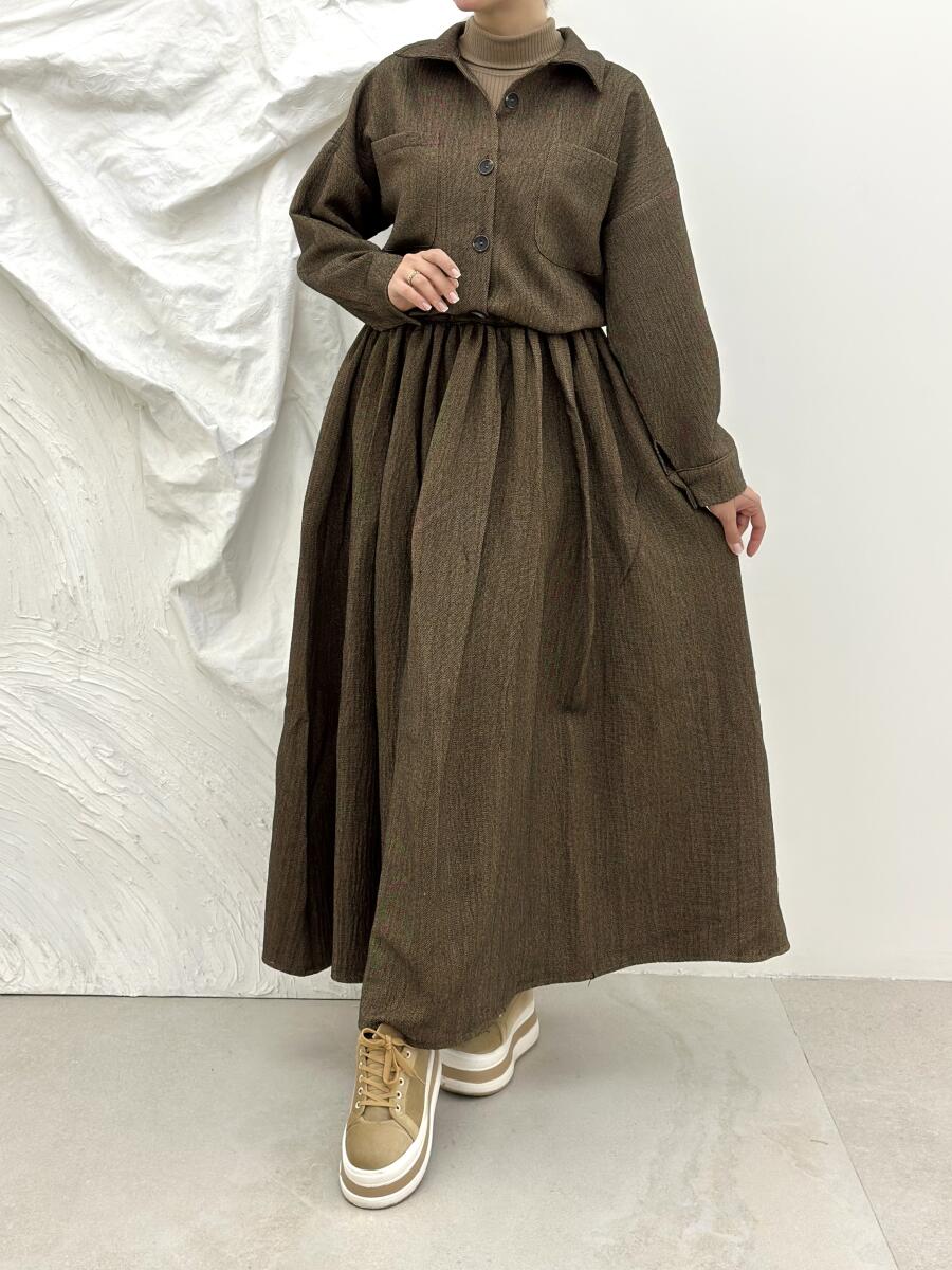 ست 2تیکه شکت و دامن طرح بافت pd297-3