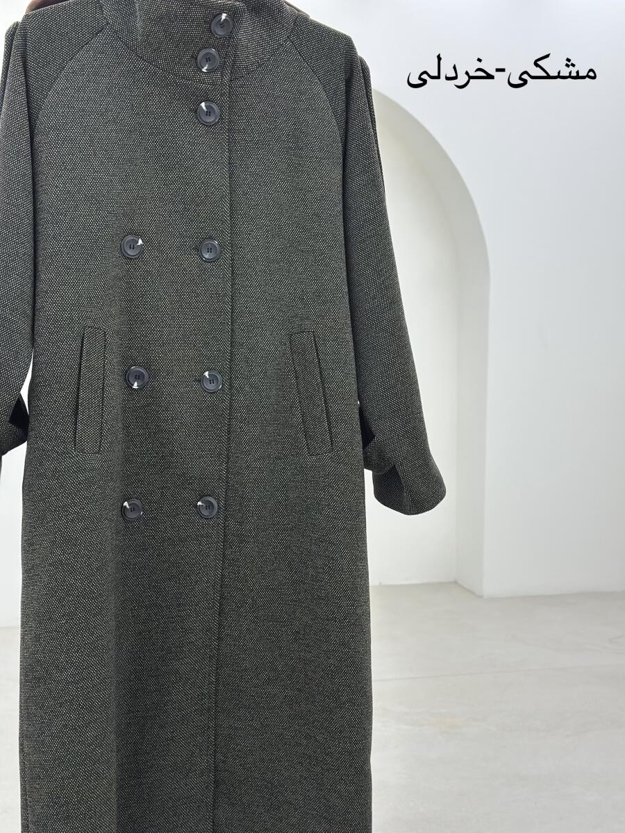 پالتو موهر طرح بافت کلاسیک یقه ایستاده آستردار pd294-9