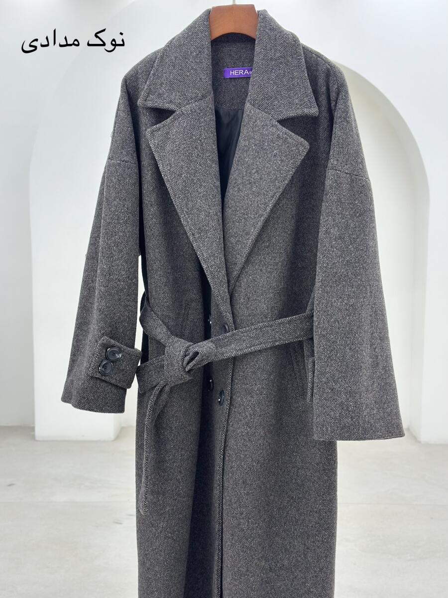 پالتو کلاسیک طرح بافت موهری آستین پاگون دار آستردار pd303-16