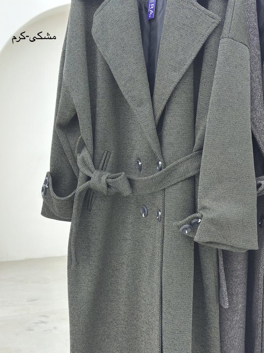 پالتو کلاسیک طرح بافت موهری آستین پاگون دار آستردار pd303-16