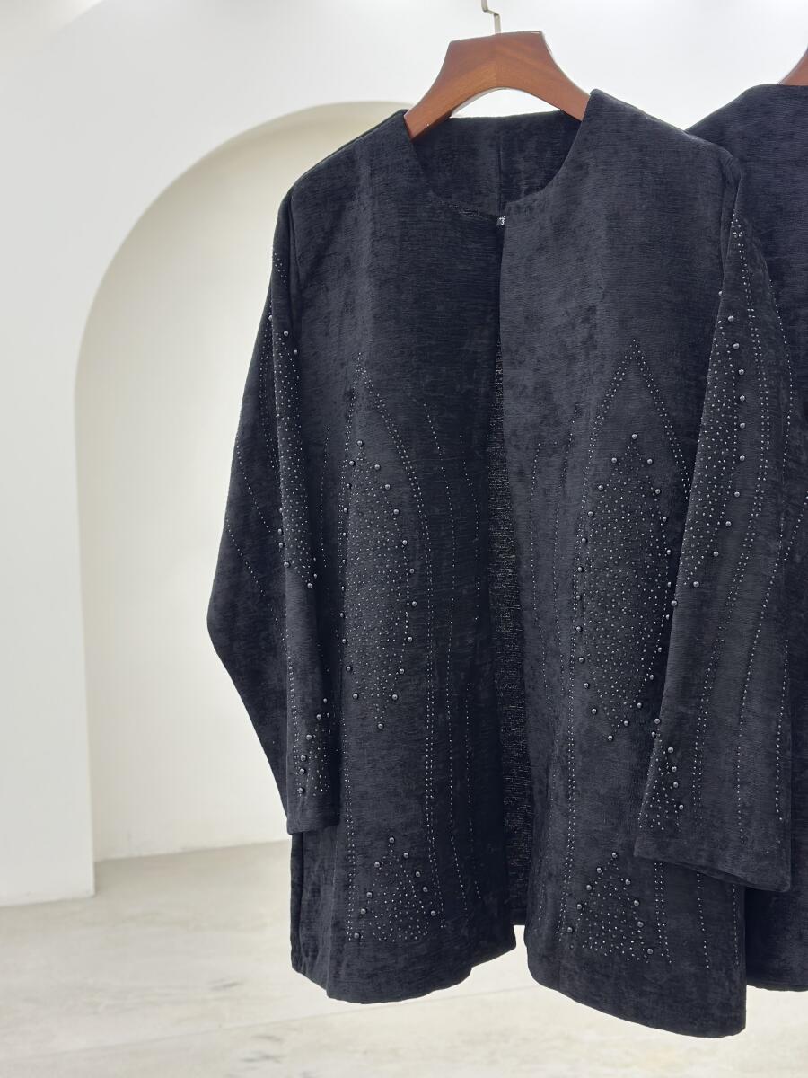 پالتو مخمل نگین دوزی و مروارید دوزی شده pd302-3