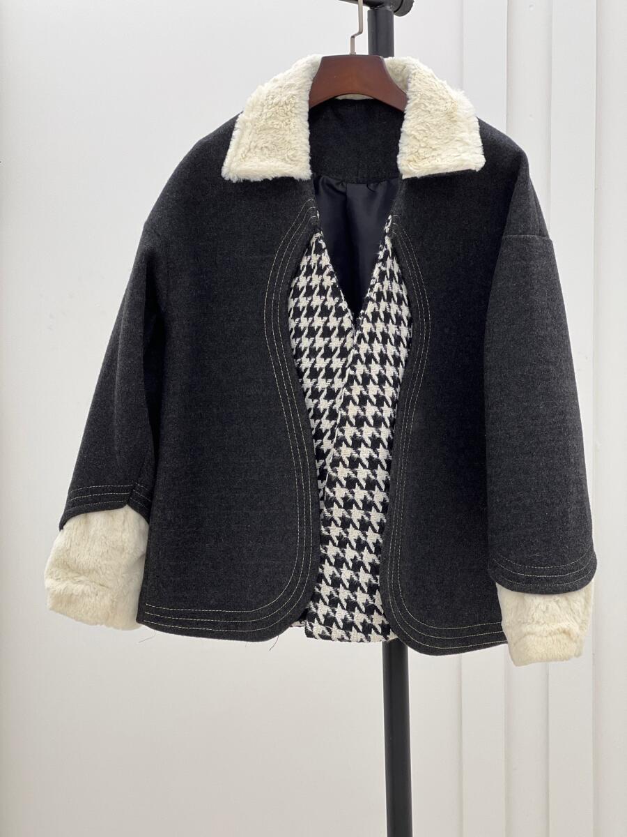 پالتو فوتر کتی خرج کار پوست و بافت طرح پیچازی آستردار pd313-7