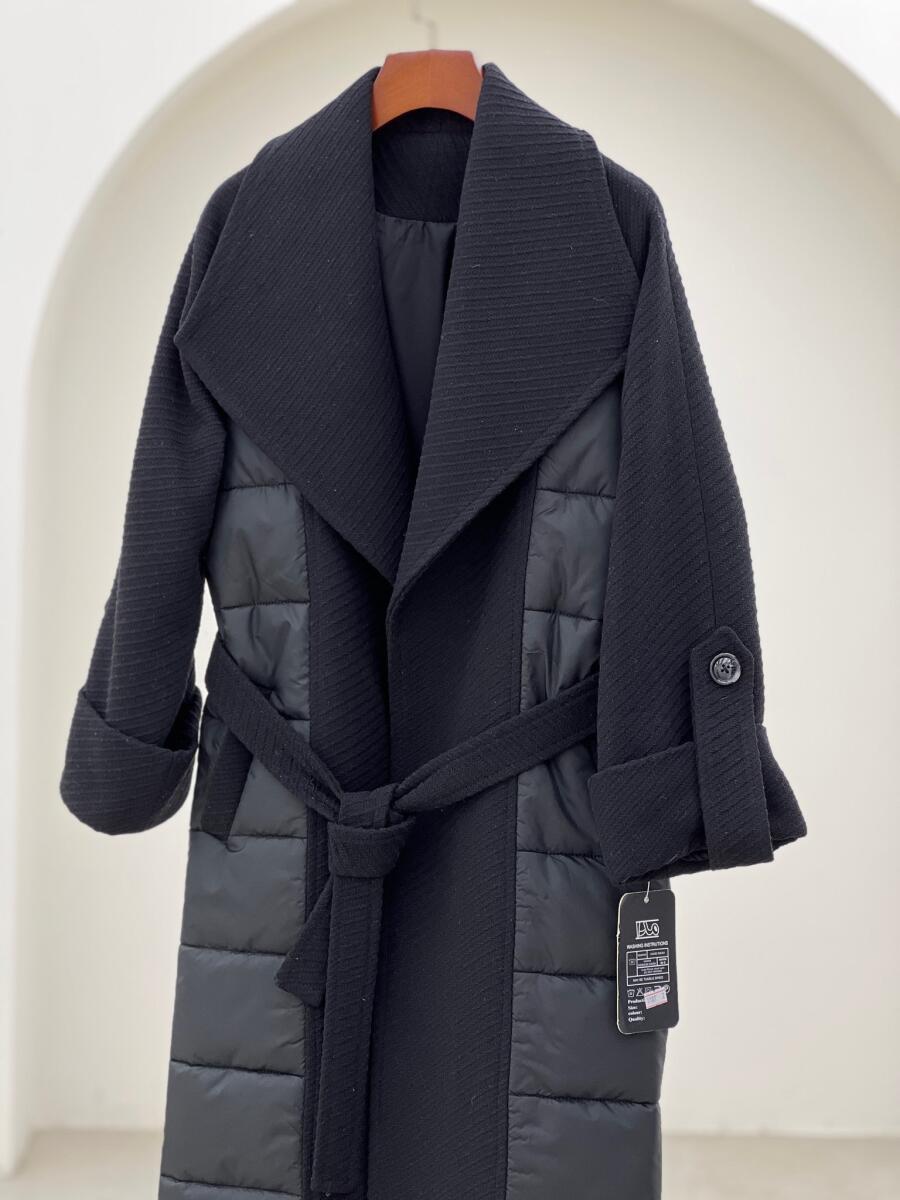 پالتو کاپشنی ترکیب بافت و مموری آستردار pd310-2