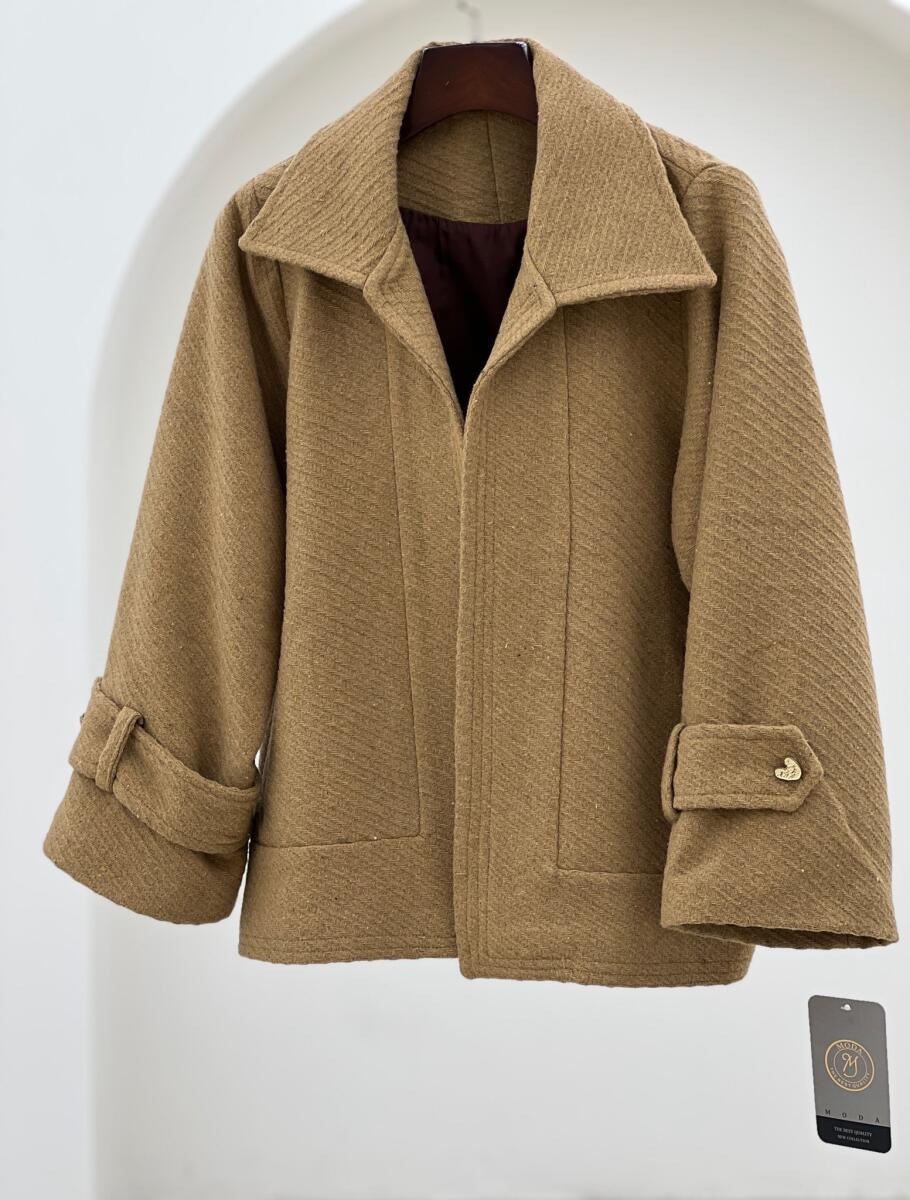 پالتو کتی basic طرح بافت آستین پاگون دار آستردار pd309-3