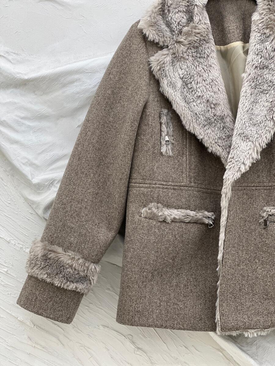 پالتو فوتر کتی یقه انگلیسی خرج کار پوست آستردار pd308-6