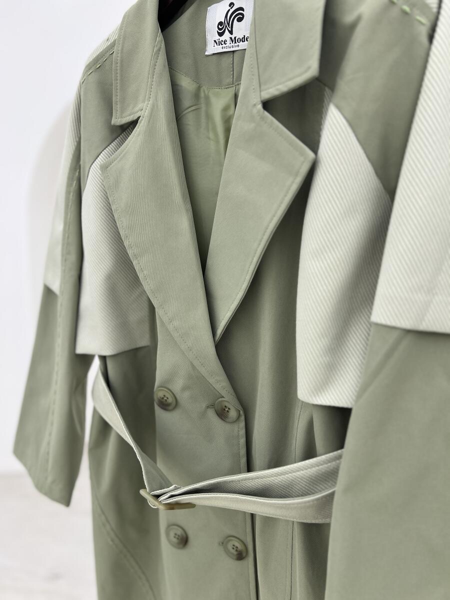 بارانی کتان کج راه 4 دکمه کوک دوزی شده آستردار pd320-10