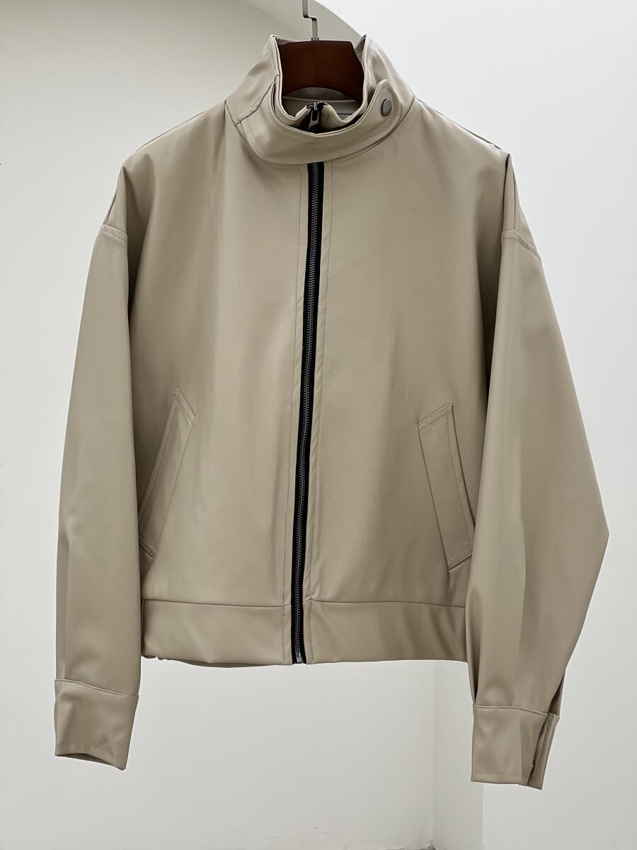 کاپشن چرم یقه ایستاده آستردار pd316-10