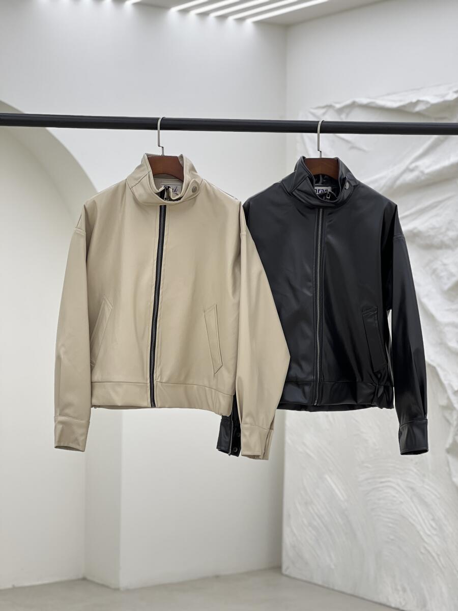 کاپشن چرم یقه ایستاده آستردار pd316-10